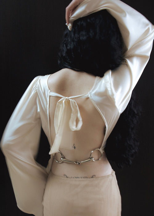 Angel Wings Bit Blouse- Cloud
