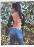Long Sleeve Bit Crop Top- Scarab