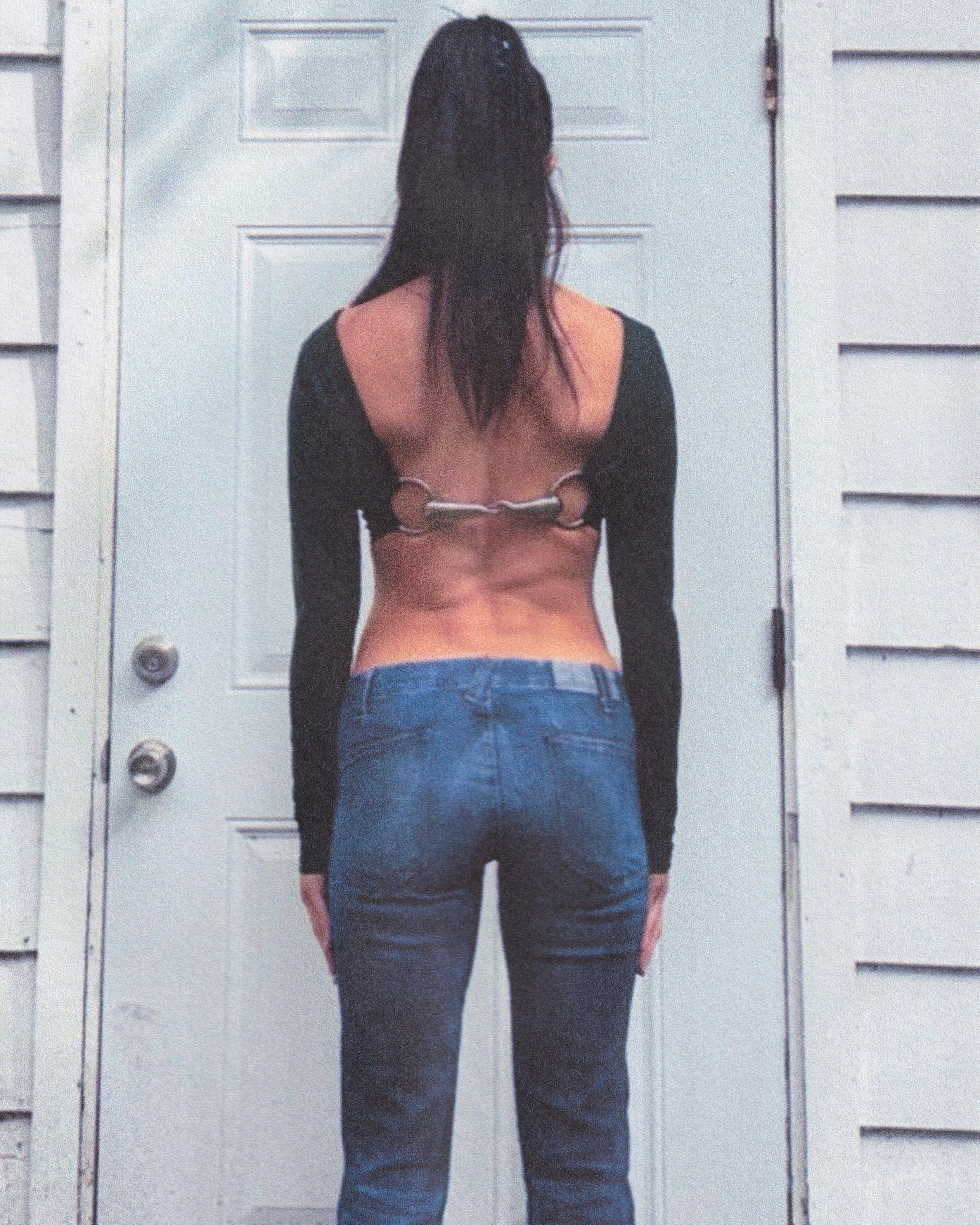 Long Sleeve Bit Crop Top- Scarab